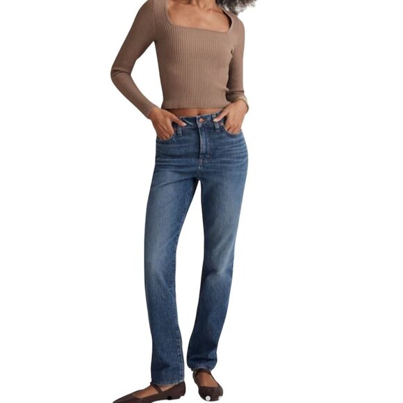 Madewell The Perfect Vintage Jean 5 Pocket Straight Leg Size 32T - Picture 1 of 12